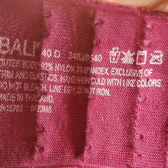 Bali  Comfort Wirefree Women's Plum Bra 40D - Picture 8 of 9